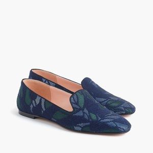 NEW J. Crew Jacquard Smoking Slippers 10